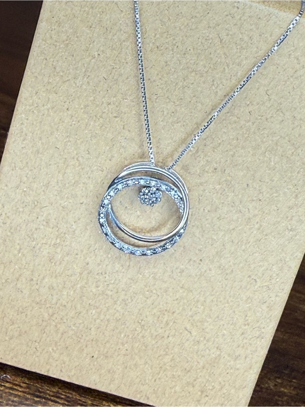 Genuine Diamond Pendant on .925 Box Chain